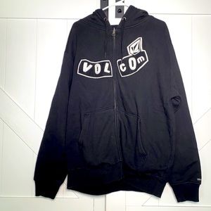 Black VOLCOM zip up hoodie size large